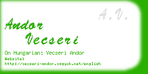 andor vecseri business card